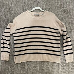Vince Cream and Black Striped Sweater